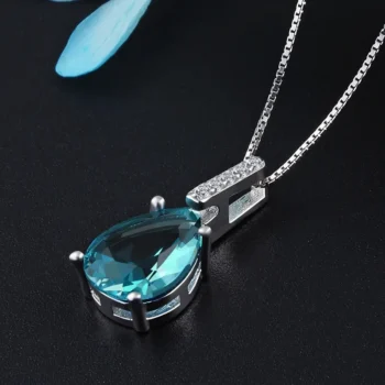 New 2021 Pure Natural Blue Topaz Pendant S925 Carat - View 2