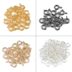 earrings - 20Pcs/Lot 6mm Metal Plated Spring Ring Clasp Connector Jump