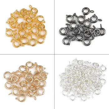 earrings - 20Pcs/Lot 6mm Metal Plated Spring Ring Clasp Connector Jump