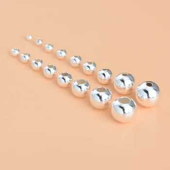 20PCS 925 sterling silver round bead accessories Handmade - View 2