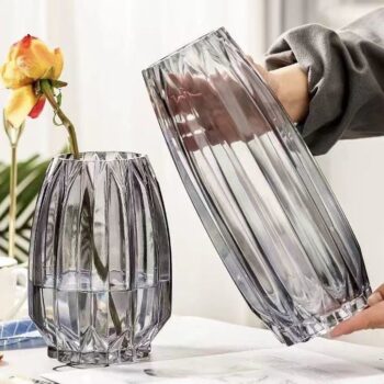 transparent glass vase