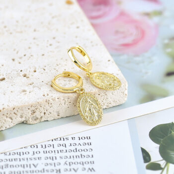 Santa Maria Mother Coin Earrings Retro Fashion