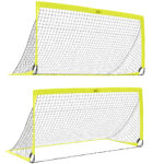 two football goal Two Football Goal Nets, Foldable Outdoor Sport Training Equipment, For Teens, Adults, With Carrying Bag, Ye