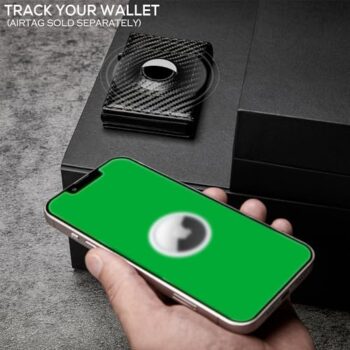 Airtag Wallet Men Minimalist Up Wallet With Money Clip RFID Card Holder Slim Wallet With Airtag Holder,ID Window - View 2