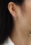 silver earrings - View 1