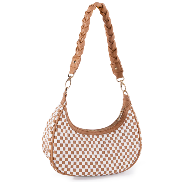 b5640c9c-8e26-4250-908c-dccf05bcec5a Women Woven Hobo Handbag For Women Fashion Vegan Leather Tote Bag For Women-Brown - View 5