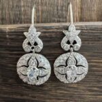 diamond earrings High-Quality All-Diamond Copper Zircon Flower Earrings