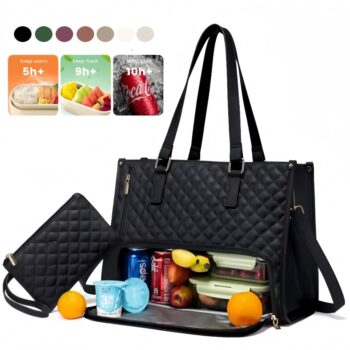 Convenient Commute New Lunch Bag Women's Insulated Lunch Box Women's Leak-proof Large Purse Diagonal Computer Storage - View