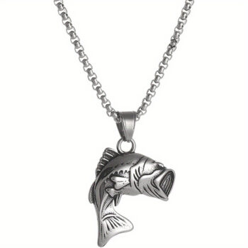 necklace Retro Bigmouth Bass Pendant Necklace