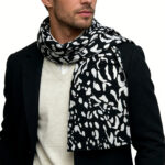 2pcs abstract long 2pcs Abstract Long Scarf,Gallery Opening Bold Abstract Print Makes Artistic Statement,vacation,daily Life,