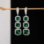 zircon earrings Shiny Square Zircon Earrings For Women