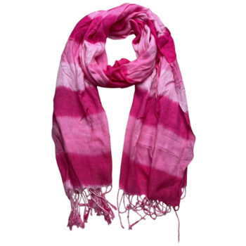 Hot Pink Printed Viscose Scarf - Vibrant Daily Scarf 67inchx24inch - View 2