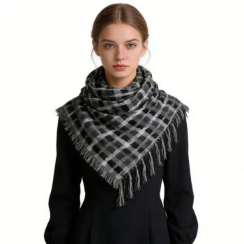 2pcs Grey Leopard Printed Square Scarf , Minimalist Head Scarf ,Luxe Look For Evening Wear,Scarf,vacation,daily Life,evening