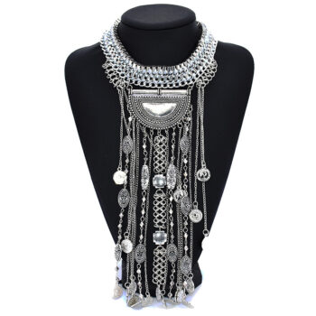Crystal Gem Multi-layer Coin Tassel Necklace Female Accessories - View 1