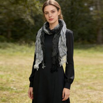 Grey Winter Jacquard Polyester Long Scarf,vacation,daily Life,evening Party,Office Appropriate Subtlety For Women Men,for Cas