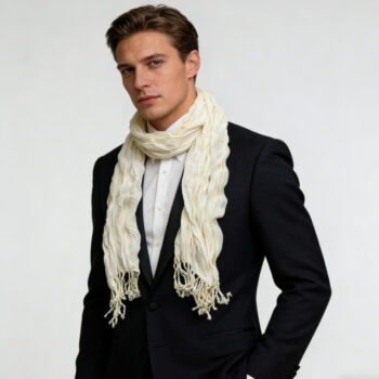 textured summer scarf White Dyed Crinkle Scarf - Textured Summer Scarf 70x25