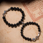Obsidian Buddha Beads Couple Bracelet DIY - View 1