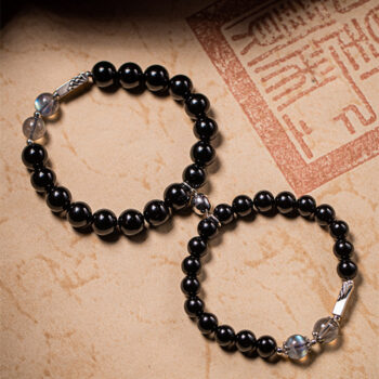 Obsidian Buddha Beads Couple Bracelet DIY
