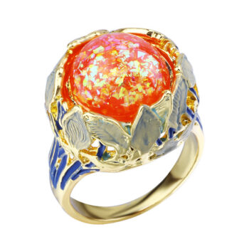 Colorful Opal Ring Womens Jewelry From Europe And The US
