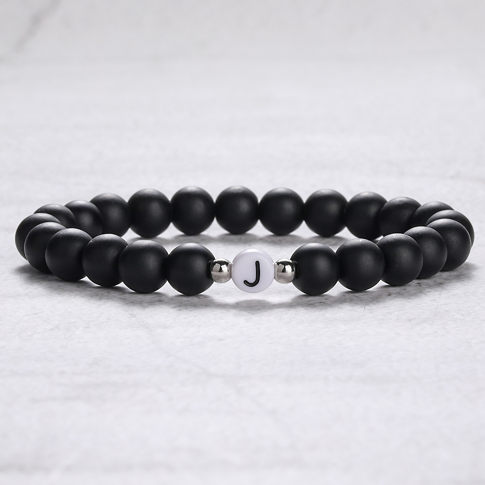 c06b1805-e476-42d0-bd04-eb4062d9e559 bracelet White Turquoise-Style Agate Beads Couple Bracelet