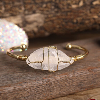 Fashion Gold Copper Wire Wrap Cuff Bangle - View 1