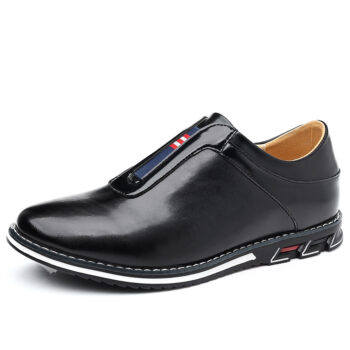 Mens Solid-color Casual Leather Shoes - View 2