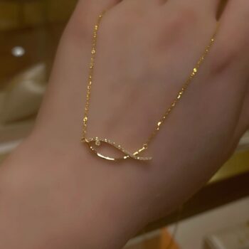 necklace Golden Fish Companion Simple Fish-Shape Line Necklace For Women