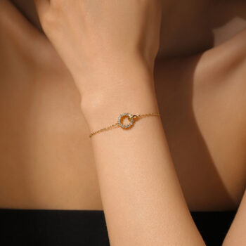 Interlocking Bracelet In 925 Sterling Silver With Micro-set Zirconia - View 1