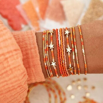 Stackable Elastic Bracelet For Women With Beads - View 1