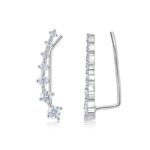 Top-quality Moissanite Luxury And Fashionable Light Luxury Jewelry Silver Stud Earrings S925 Silver Plated Platinum - View 1