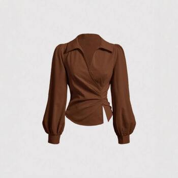 New Stylish Chic Niche-design Irregular Coffee-colored Shirt - Main product image