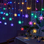 snowflake curtain lights