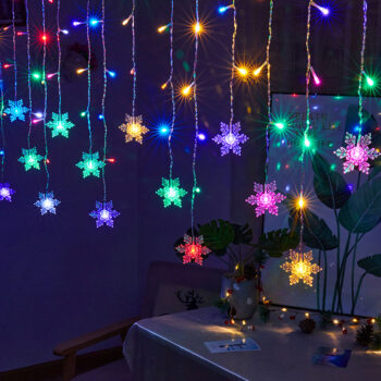 snowflake curtain lights