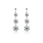 Top-quality Moissanite Luxury And Fashionable Light Luxury Jewelry Silver Stud Earrings S925 Silver Plated Platinum - View 1