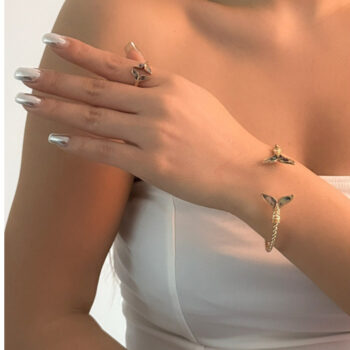 European And American Water Drop Ring Earrings Bangle Jewelry Suit - View 2