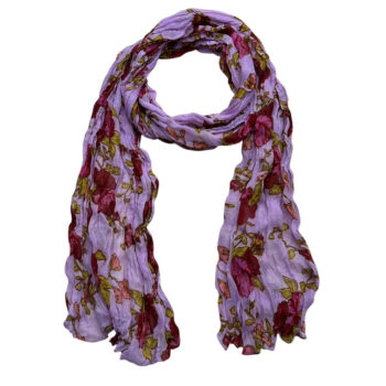 2pcs Vibrant Crinkle Magenta Printed Polyester Texture Scarf,Versatile Everyday Scarf ,Pairs With All Casual Outfits,Office