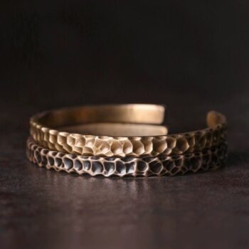 Neutral Retro Vintage Versatile Couple Hammered Bracelet