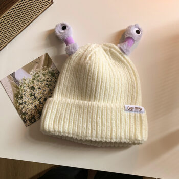 funny frog knitted Funny Frog Knitted Beanie For Women