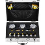 hydraulic pressure test Hydraulic Pressure Test Kit, 250/400/600bar, 3 Gauges 9 Test Couplings 3 Test Hoses, Excavator Hydrau
