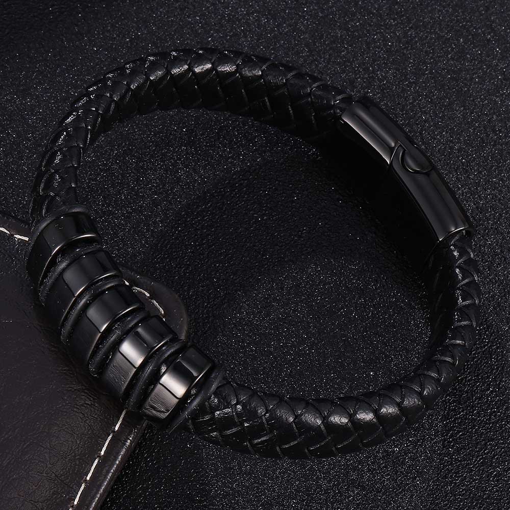 c7b9d0a4-06d7-4ddd-b9e9-542d405a752d Bracelet Handmade Metal Leather Bangle Jewelry - View 4