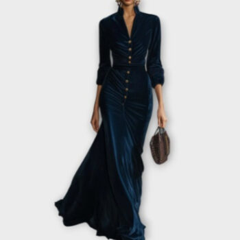 Elegant And Fashionable Womens Velvet Dress - Main product image