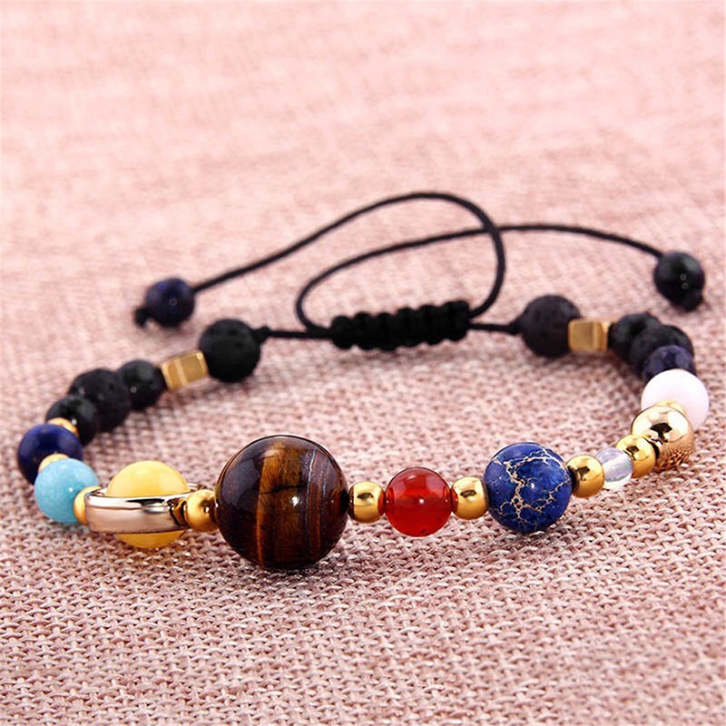 c7f13be6-87cf-408e-959a-162b870aa091 Eight Planets Alloy Bracelet, Natural Stone Bead Bracelet Women Solar System Bracelet Universe Galaxy The Eight Planets Guard