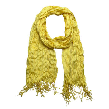 Yellow Dyed Crinkle Scarf - Textured Summer Scarf 67inchx24inch - View 2