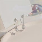 S925 Sterling Silver Rubik's Cube Earrings Female Niche Design High-grade Light Luxury Earrings - View 1
