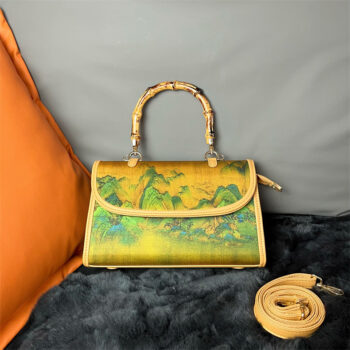 Vintage Chinese-style Handbag With Atmospheric Retro Patterns Made From Xiangyun Silk - View 1