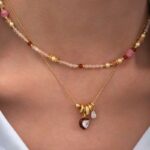 Red Dripping Oil Heart Shaped Inlaid Zircon Pendant Necklace - View 1