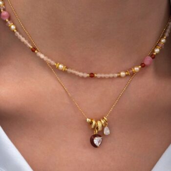 Red Dripping Oil Heart Shaped Inlaid Zircon Pendant Necklace - View 1