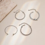 bracelet Hollow Metal Fashion Bangle Rhinestone Versatile Chain Bracelet