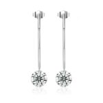 Top-quality Moissanite Luxury And Fashionable Light Luxury Jewelry Silver Stud Earrings S925 Silver Plated Platinum - View 1