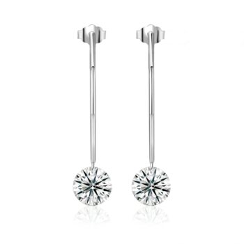 Top-quality Moissanite Luxury And Fashionable Light Luxury Jewelry Silver Stud Earrings S925 Silver Plated Platinum - View 1